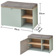Garderoben-Set >Bari< (2-teilig) Schilfgrün / Eiche - 78x200x38cm (BxHxT)