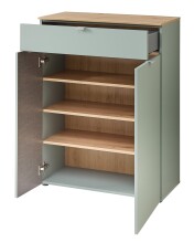 Garderoben-Set >Bari< (2-teilig) Schilfgrün / Eiche - 78x190x38cm (BxHxT)