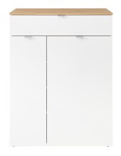 Garderoben-Set >Bari< (2-teilig) weiss matt / Eiche...