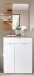 Garderoben-Set >Bari< (2-teilig) weiss matt / Eiche - 78x190x38cm (BxHxT)