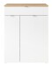 Garderoben-Set >Bari< (2-teilig) weiss matt / Eiche - 78x190x38cm (BxHxT)