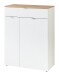 Garderoben-Set >Bari< (2-teilig) weiss matt / Eiche - 78x190x38cm (BxHxT)