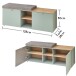 Garderoben-Set >Bari< (3-teilig) Schilfgrün / Eiche - 128x190x38cm (BxHxT)