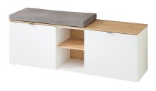 Garderoben-Set >Bari< (3-teilig) weiss matt / Eiche - 128x190x38cm (BxHxT)