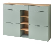 Garderoben-Set >Bari< (2-teilig) Schilfgrün / Eiche - 148x170x38cm (BxHxT)