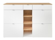 Garderoben-Set >Bari< (2-teilig) weiss matt / Eiche...