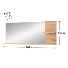 Garderoben-Set >Bari< (2-teilig) weiss matt / Eiche - 148x170x38cm (BxHxT)