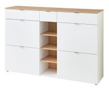 Garderoben-Set >Bari< (2-teilig) weiss matt / Eiche - 148x170x38cm (BxHxT)