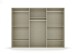 Drehtürenschrank >Ticao< 2 Schübe, 3 Böden, 3 Stangen, grau metallic - 271x210x54cm (BxHxT)