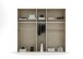 Drehtürenschrank >Ticao< 2 Schübe, 3 Stangen, weiß / Eiche Artisan Dekor - 226x210x54 (BxHxT)