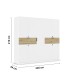 Drehtürenschrank >Ticao< 2 Schübe, 3 Stangen, weiß / Eiche Artisan Dekor - 226x210x54 (BxHxT)