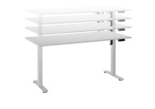 Schreibtisch >Ben< höhenverstellbar bis 117cm, weiss - 160x74/117x77cm (BxHxT)