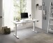 Schreibtisch >Ben< höhenverstellbar bis 117cm, weiss - 160x74/117x77cm (BxHxT)
