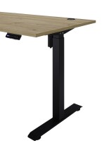 Schreibtisch >Ben< höhenverstellbar, Eiche Dekor / schwarz - 160x74/117x77cm (BxHxT)