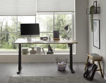 Schreibtisch >Ben< höhenverstellbar, Eiche Dekor / schwarz - 160x74/117x77cm (BxHxT)