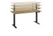 Schreibtisch >Ben< höhenverstellbar, Eiche Dekor / schwarz - 160x74/117x77cm (BxHxT)