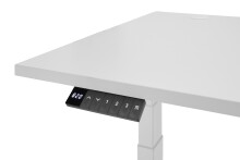 Eckschreibtisch >Ben< höhenverstellbar bis 117cm, weiss - 180x74/117x177cm (BxHxT)