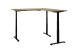 Eckschreibtisch >Ben< höhenverstellbar, Eiche Dekor / schwarz - 180x74/117x177cm (BxHxT)