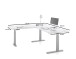 Eckschreibtisch >Ben< höhenverstellbar, Eiche Dekor / schwarz - 180x74/117x177cm (BxHxT)