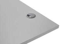 Eckschreibtisch >Ben< höhenverstellbar, weiss / silber - 180x74/117x177cm (BxHxT)