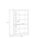 Highboard >TIZANO< LED, in Eiche Antik Dekor / Beige Glanz - 108,8x155,4x41,3cm (BxHxT)