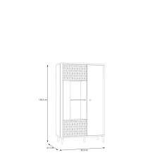 Stauraumvitrine >FIXSMILE< 2 Türen, Mauvella Eiche Dekor / Schwarz - 93,3x158,2x41,5cm (BxHxT)