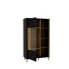 Stauraumvitrine >FIXSMILE< 2 Türen, Mauvella Eiche Dekor / Schwarz - 93,3x158,2x41,5cm (BxHxT)