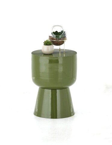 Beistelltisch >1164< Stilvoller, robuster Metalltisch in modernem Grün - 44x34cm (HxD)