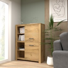 Highboard >HAVANNA< 2 Türen, Alteiche Dekor -...