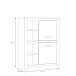 Highboard >HAVANNA< 2 Türen, Alteiche Dekor - 111,7x143,7x42,2cm (BxHxT)