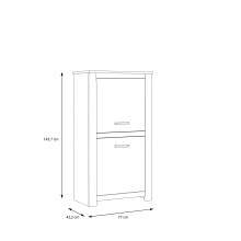 Highboard >HAVANNA< 2 Türen, in Alteiche Dekor - 77x143,7x42,2cm (BxHxT)