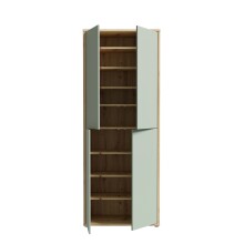 Schuhschrank >Alanna < 4 Türen, Salbei / Artisan Eiche Dekor - 74,5x191,9x34,9 (BxHxT)