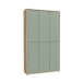 Schuhschrank >Alanna< 6 Türen, Salbei / Artisan Eiche Dekor - 109,2x191,9x34,9 cm (B/H/T)