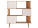 Bücherregal >Sundsvall< 120x130 cm in Eiche-Optik mit 3 Türen, Weiß