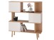Bücherregal >Sundsvall< 120x130 cm in Eiche-Optik mit 3 Türen, Weiß