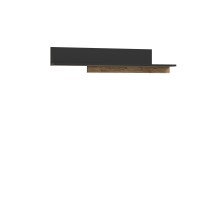 Wandboard >HAYATO< in Alpenfichte Dekor / Schwarz - 154x35,4x21,9cm (BxHxT)