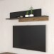 Wandboard >HAYATO< in Alpenfichte Dekor / Schwarz - 154x35,4x21,9cm (BxHxT)