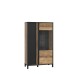 Highbaord >HAYATO< 2 Türen, Alpenfichte Dekor / Schwarz - 95,4x158,8x42cm (BxHxT)
