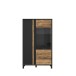 Highbaord >HAYATO< 2 Türen, Alpenfichte Dekor / Schwarz - 95,4x158,8x42cm (BxHxT)
