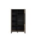 Highbaord >HAYATO< 2 Türen, Alpenfichte Dekor / Schwarz - 95,4x158,8x42cm (BxHxT)