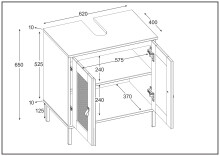 Badezimmer-Set >WZ-0800< (5-teilig) Fichte massiv schwarz - 155x190x40 (BxHxT)