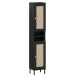 Badezimmer-Set >WZ-0800< (5-teilig) Fichte massiv schwarz - 155x190x40 (BxHxT)