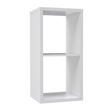 Raumteilerregal >MAURO< 2 Fächer, in Weiss - 39,5x72,8x32,9cm (BxHxT)