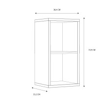 Raumteilerregal >MAURO< 2 Fächer, in Weiss - 39,5x72,8x32,9cm (BxHxT)