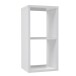 Raumteilerregal >MAURO< 2 Fächer, in Weiss - 39,5x72,8x32,9cm (BxHxT)