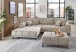 Polsterecke >Aldous< 8 Kissen, Waffelsteppung, beschichtet, silbergrau - 300x108x123 BxHxT