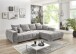 Wohnlandschaft >Amelie< 9 Kissen, Waffelsteppung, Fein-Webstoff hellgrau - 300x86x215cm BxHxT
