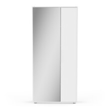 Schuhschrank >EBONY< weiß, 82,8x176,4x24 cm, 4 Böden, Glastür, Platz für 12 Schuhe