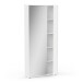 Schuhschrank >EBONY< weiß, 82,8x176,4x24 cm, 4 Böden, Glastür, Platz für 12 Schuhe