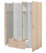Kleiderschrank >Daily 13< 5 Böden, 2 Stangen, 2 Schübe, Eiche Dekor/Spiegel - 160x185x51cm BxHxT